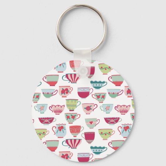 ティーカップモダンヴィンテージ キーホルダー (正面)