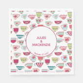 ティーカップモダンヴィンテージ スタンダードランチョンナプキン (正面)