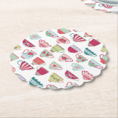 ティーカップモダンヴィンテージ ペーパーコースター (アングル)