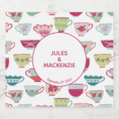 ティーカップモダンヴィンテージ リキュールボトルラベル (シングルラベル)