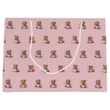 ティーカップヨークシャーテリアバレンタインデー – ピンク