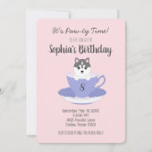 ティーカップワンピーバースデーパーティ招待状 ノートカード (正面)