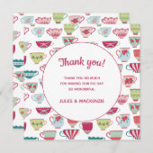 ティーカップヴィンテモダンージウェディングサンキューカード サンキューカード (正面/裏面)