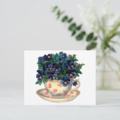 ティーカップヴィンテージアートの花 ポストカード (スタンド正面)