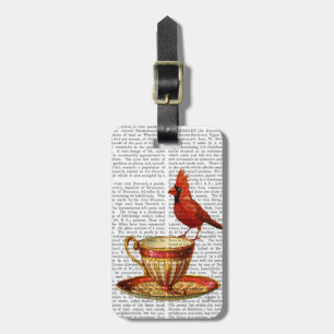 ティーカップ及びレッド（鳥）ショウジョウコウカンチョウ ラゲッジタグ