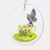 ティーカップ妖精、花の妖精、妖精の贈り物、妖精。 セラミックオーナメント (左)