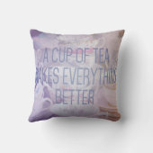 ティーカップ引用文アクセント枕 クッション (裏面)