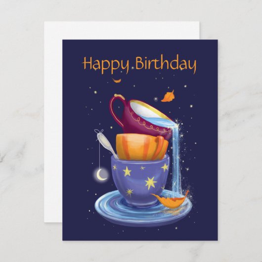 ティーカップ秋 お洒落 (正面/裏面)