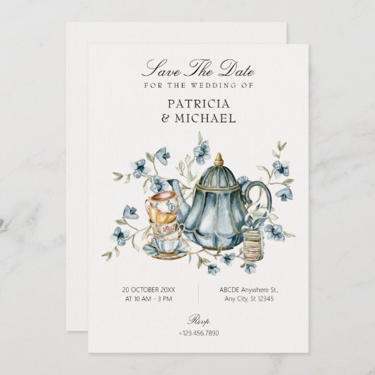 ティーカップ結婚ズ セーブザデート (正面/裏面)