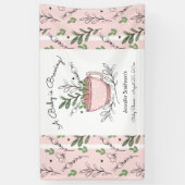 ティーカップ茶パーティー赤ちゃんシャワーバナー 横断幕 (縦)