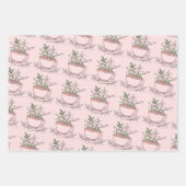 ティーカップ茶パーティー赤ちゃんシャワー包み紙シート ラッピングペーパーシート (正面2)