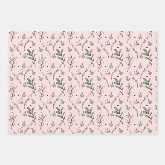 ティーカップ茶パーティー赤ちゃんシャワー包み紙シート ラッピングペーパーシート (正面)