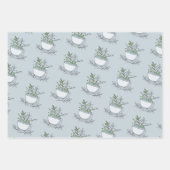 ティーカップ茶パーティー赤ちゃんシャワー ラッピングペーパーシート (正面2)