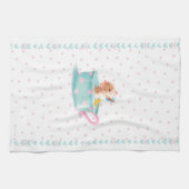 ティーカップ風呂に入ったふっくらしたネズミ キッチンタオル (横)