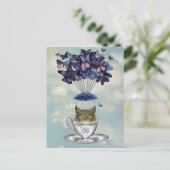 ティーカップ2のフクロウ ポストカード (スタンド正面)