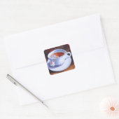 ティーカップ&ソーサーとティーバッグ スクエアシール (封筒)