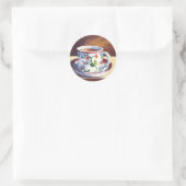 ティーカップ&ソーサーとティーバッグ ラウンドシール (バッグ)