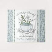 ティーカップ ティーパーティー ベビーシャワー タペストリー (正面(横))