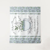 ティーカップ ティーパーティー ベビーシャワー タペストリー (正面)