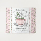 ティーカップ ティーパーティー ベビーシャワー タペストリー (正面(横))