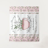 ティーカップ ティーパーティー ベビーシャワー タペストリー (正面)