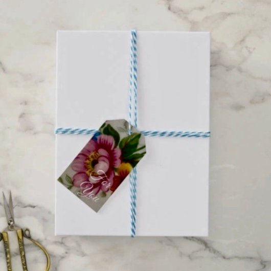 ティーカップ フラワーブーケ ギフトタグ