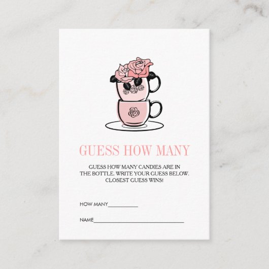 ティーカップ&フラワーベビーシャワーいくつゲーム エンクロージャーカード (正面)