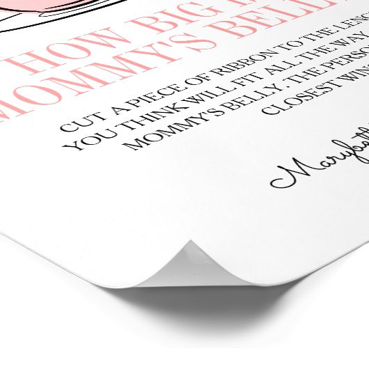 ティーカップ&フラワーベビーシャワーママのお腹ゲーム ポスター (角)