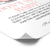 ティーカップ&フラワーベビーシャワー言わないベビーゲーム ポスター (角)