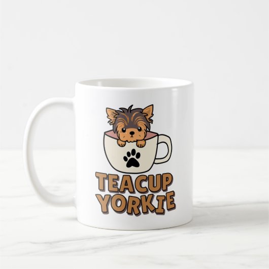 ティーカップ ヨーキー 子犬  コーヒーマグカップ (左)