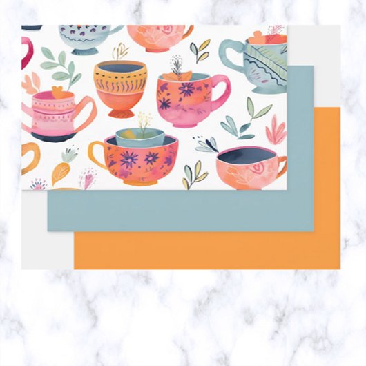 ティーカップ ラッピングペーパーシート