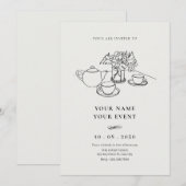 ティーカップ 招待状 (正面/裏面)