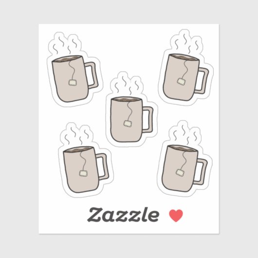 ティーカップ – 文房具ステッカーシート シール (シート)
