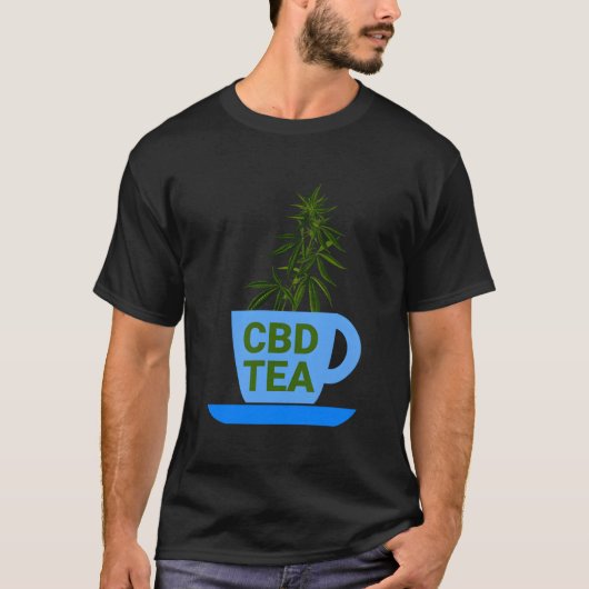ティーカップCBDオイルCBD紅茶愛飲家 Tシャツ (正面)