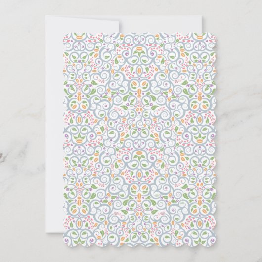 ティーカレースのようップブライダルシャワーティーパーティの招待状II 招待状 (裏面)