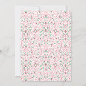 ティーカレースのようップ赤ちゃんシャワーピンクティーパーティの招待状 招待状 (裏面)