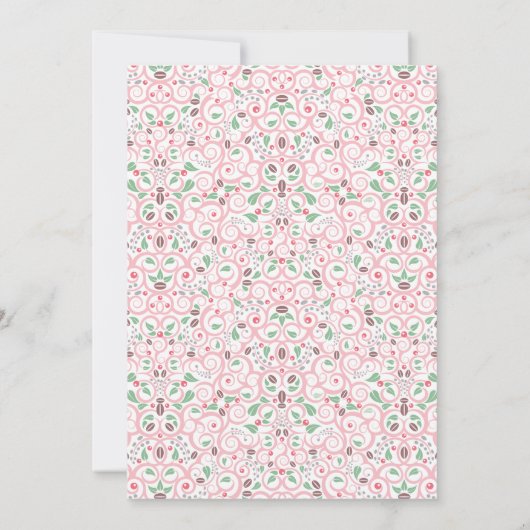 ティーカレースのようップ赤ちゃんシャワーピンクティーパーティの招待状 招待状 (裏面)