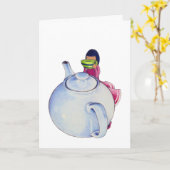 ティーカード付き女の子 カード (黄色い花)