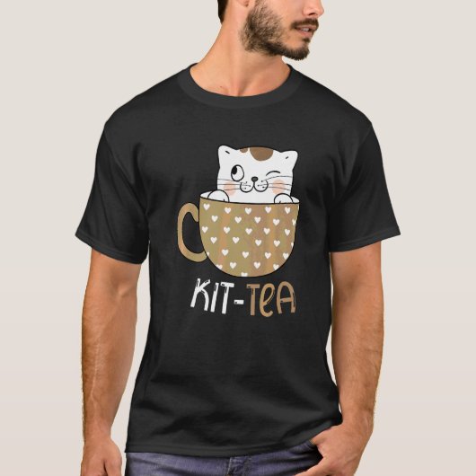 ティーキャット用キットティー お茶の猫 猫 Tシャツ (正面)