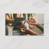 ティーグリーン落ち着いた緑QRコードフォトソーシャルメディア 名刺 (裏面)