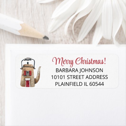 ティーケトルホームメリークリスマス差出人住所 ラベル (インサイチュ)