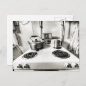 ティーケトル付き古いストーブアンティークストーブトップ ポストカード (正面/裏面)