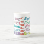 ティーコンワシーズタイポグラフィティータイプ ボーンチャイナマグカップ (正面)