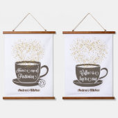 ティーコーヒーやる気を起こさせる引用文 吊り下げ型タペストリー (ダブル)