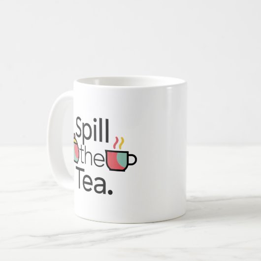 ティーコーヒーマグおもしろいをこぼす コーヒーマグカップ (正面左)