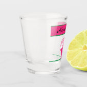 ティーゴルファー名に女性のピンクのゴルフボール ショットグラス (左)