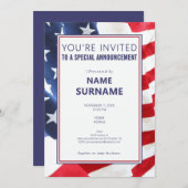 ティーザー政治候補者キャンペーンの発表 招待状 (正面/裏面)