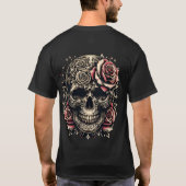 ティーシャツ – スカルとバラ Tシャツ (裏面)