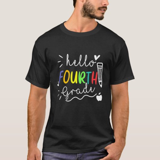 ティーシュのHello 4年生新学期 Tシャツ (正面)