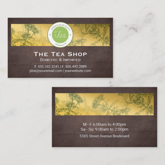 ティーショップハーブプラントビジネスカード 名刺 (正面/裏面)